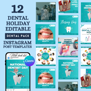 Dental Holiday Canva Editable Template