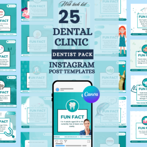 Dental Tooth Fun Fact Canva Editable Templates