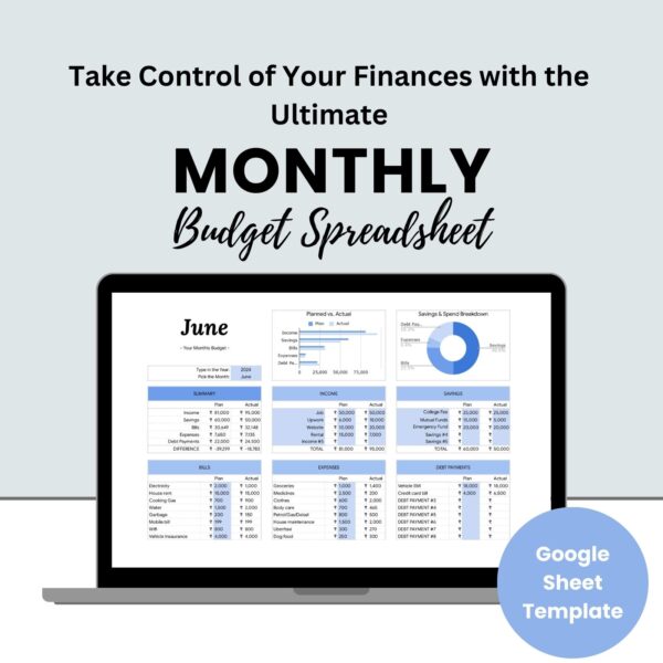 Monthly Budget Planning Spreadsheet