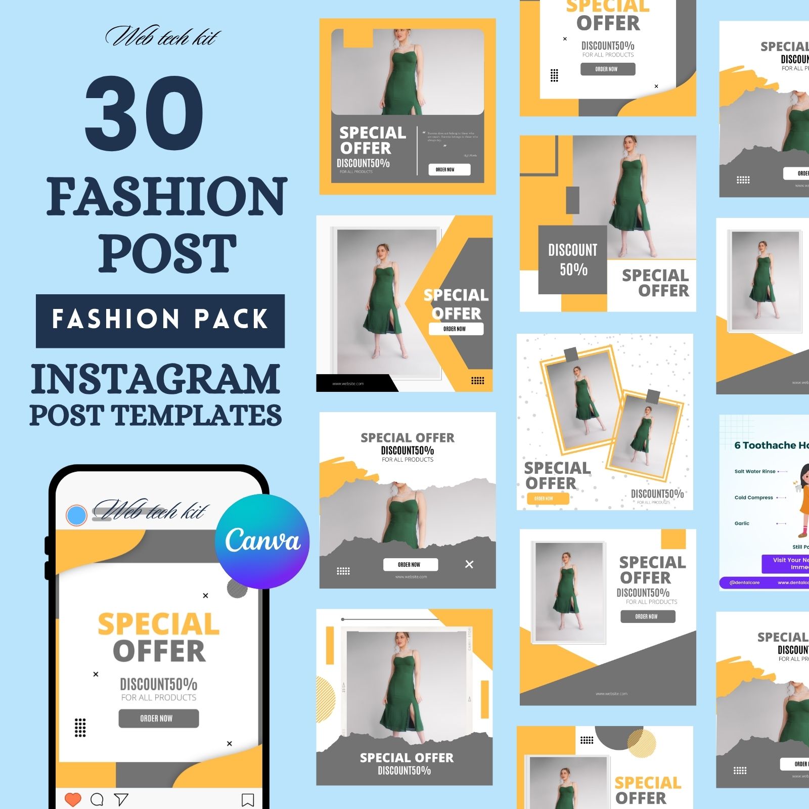30 Fashion Canva Editable Templates